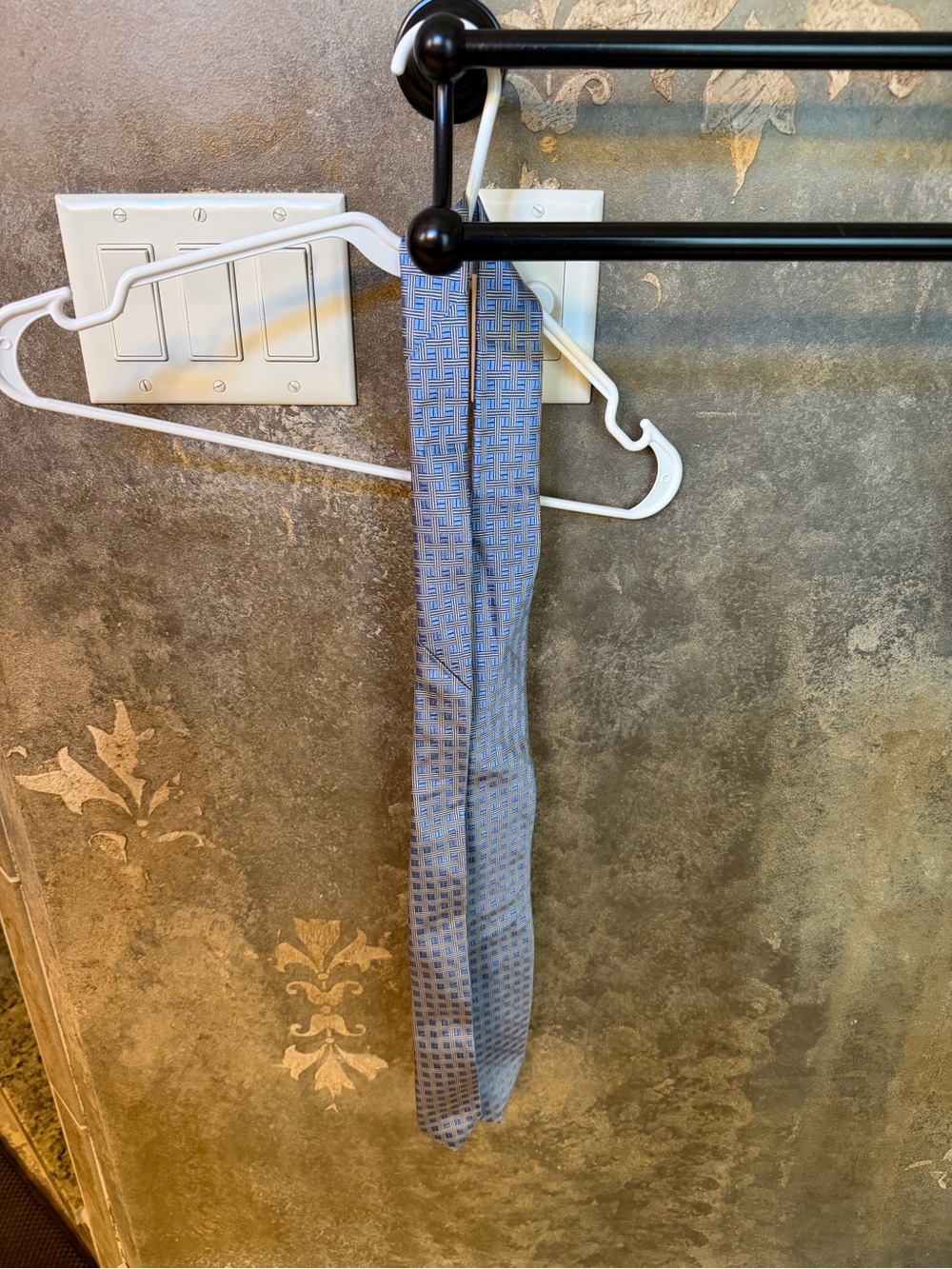 Men's Light Blue Micro-Check Tie
